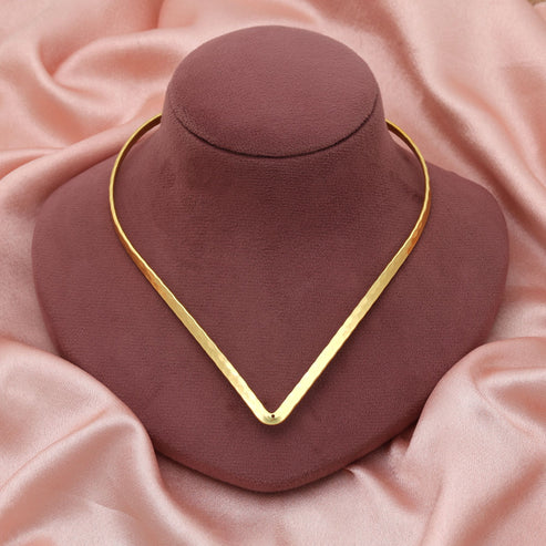 Gold Color Fashion Hansli Necklace Classic Ethnic Bridal Style Bold Choker Jewelry Piece