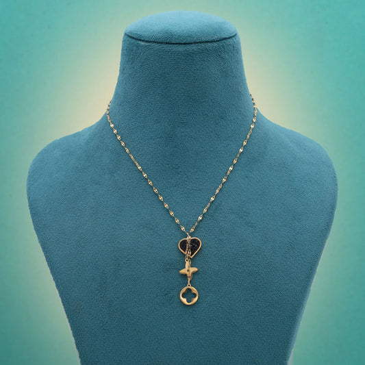 Black Color Stainless Steel Anti Tarnish Necklace Designed With Bold And Classy Appearance