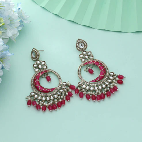 ALL Color Meena Work Kundan Earrings Stylish Traditional Ethnic Designer Jewelry Piece
