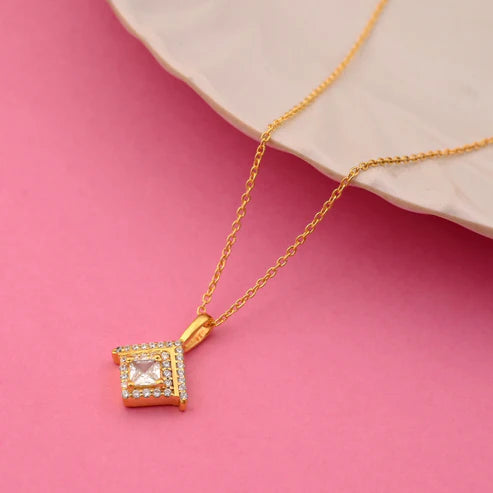 White Color 925 Gold Plated Silver Pendant
