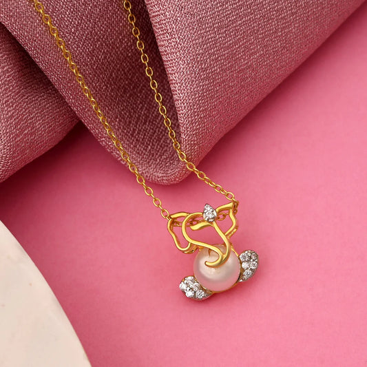 White Color 925 Gold Plated Silver Pendant (