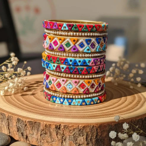 Multi Color 1 Set Of Thread Bangle Crafted For Bright Traditional Styling Needs