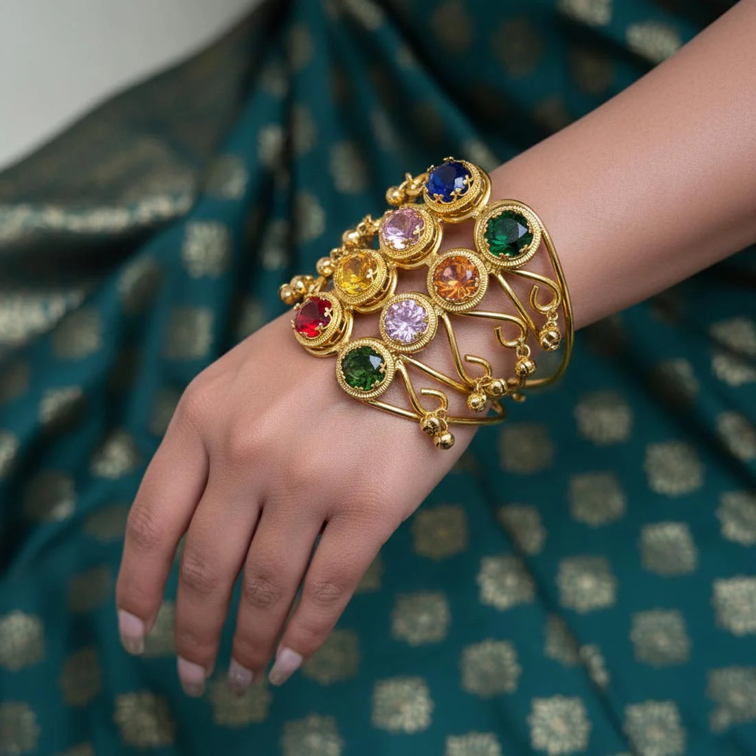 Multi Color American Diamond Bracelet Blending Vibrant Stones With Premium Finish