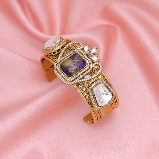 Purple Color American Diamond Bracelet Offering Royal Shine And Modern Appeal