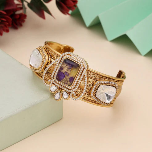 Purple Color American Diamond Bracelet Offering Royal Shine And Modern Appeal