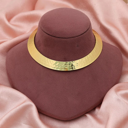 Gold Color Fashion Hansli Necklace Elegant Traditional Rigid Collar Statement Jewelry Design