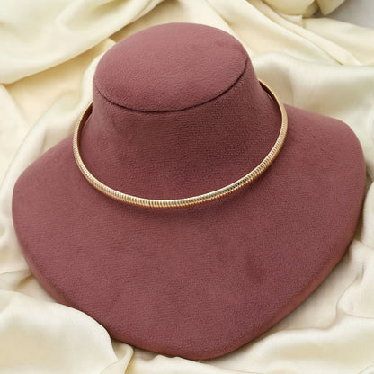 Gold Color Anti Tarnish Hansli Necklace Elegant Traditional Rigid Collar Statement Jewelry