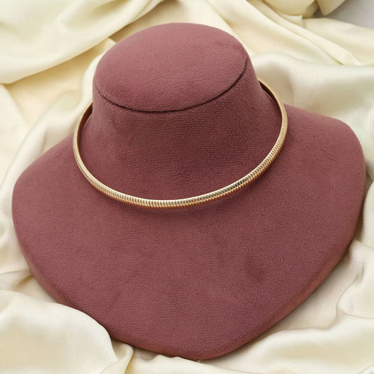 Gold Color Anti Tarnish Hansli Necklace Elegant Traditional Rigid Collar Statement Jewelry