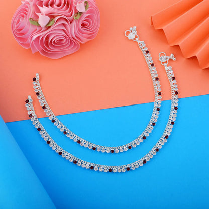Attractive Maroon Color Anklets Crafted for Daily Wear, Parties, and Cultural Celebrations