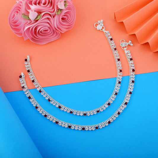 Attractive Maroon Color Anklets Crafted for Daily Wear, Parties, and Cultural Celebrations
