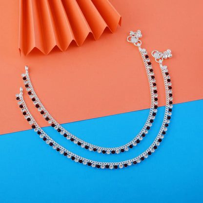 Trendy Black Color Oxidised Anklet Perfect For Indo-Western Outfits