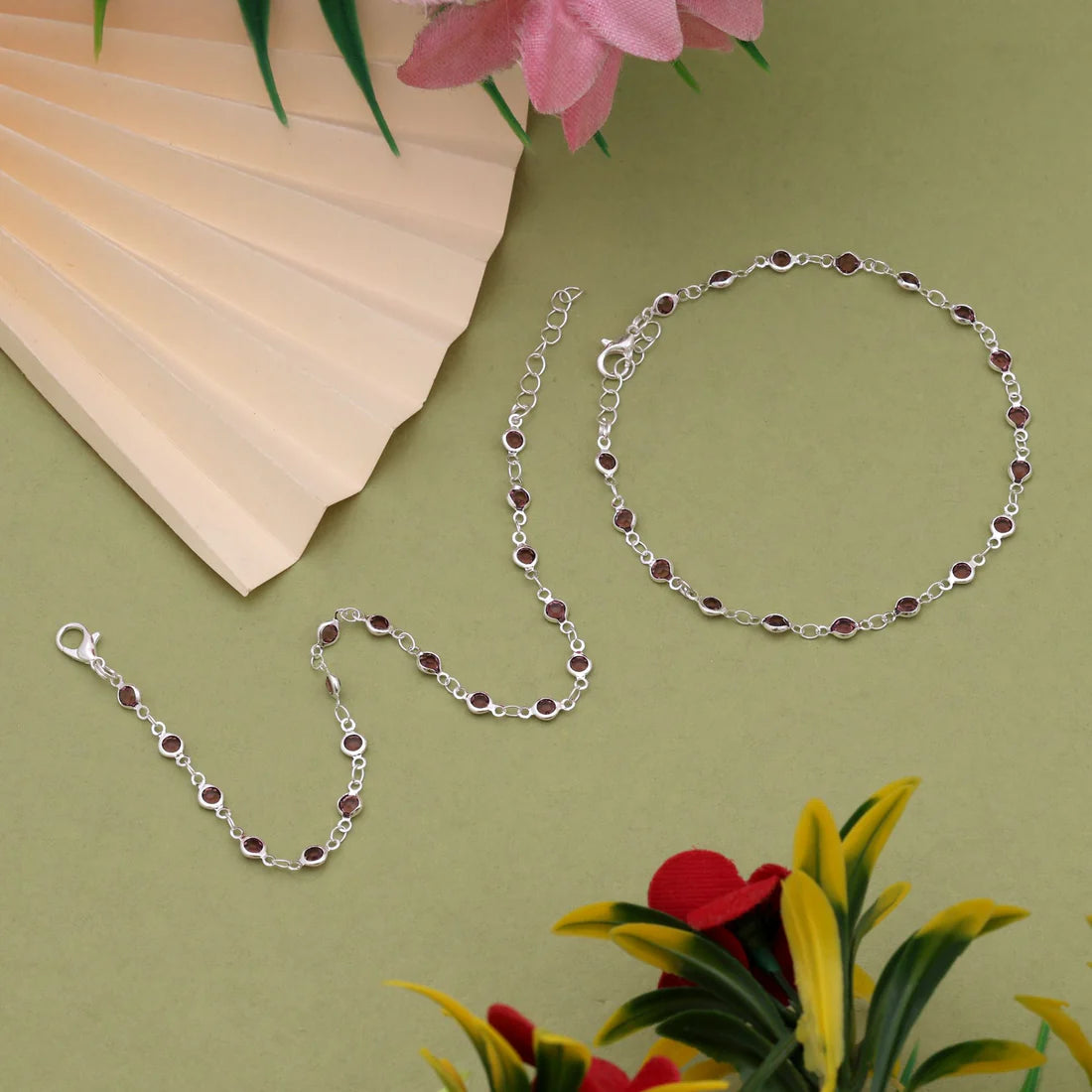 Classic Brown Color Anklet With Simple Handmade Finish For Traditional And Modern Outfits