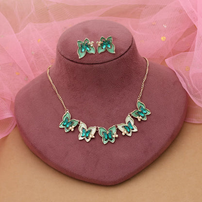 Multi Color Anti Tarnish Necklace Set With Vibrant Festive Ethnic Fashion Style