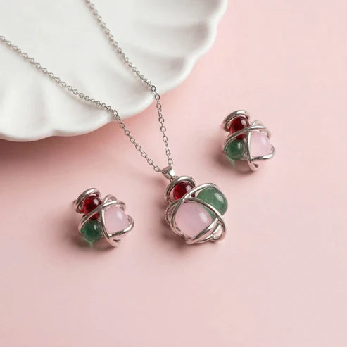 Multi Color Anti Tarnish Necklace Set With Vibrant Ethnic Fashion Charm