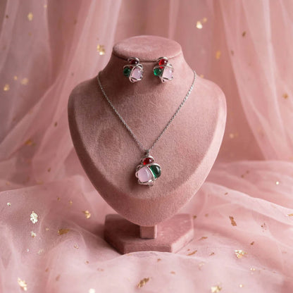 Multi Color Anti Tarnish Necklace Set With Vibrant Ethnic Fashion Charm
