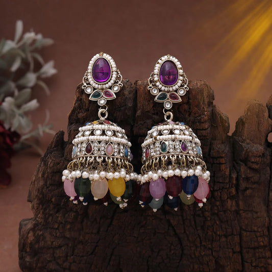 Assorted Color Kundan Earrings Featuring Versatile Kundan Earrings Tikka Set Style