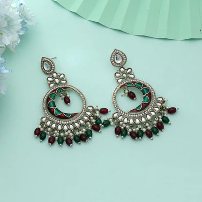 ALL Color Meena Work Kundan Earrings Stylish Traditional Ethnic Designer Jewelry Piece
