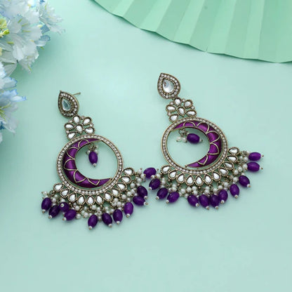 ALL Color Meena Work Kundan Earrings Stylish Traditional Ethnic Designer Jewelry Piece