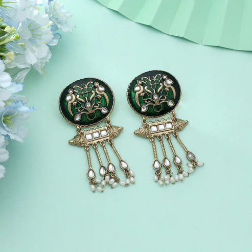 ALL Color Meena Work Kundan Earrings Stylish Feminine Traditional Jewelry