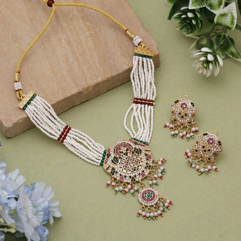 Multi Color Rajputi Jewellery Rani Haar For Grand Cultural Celebrations
