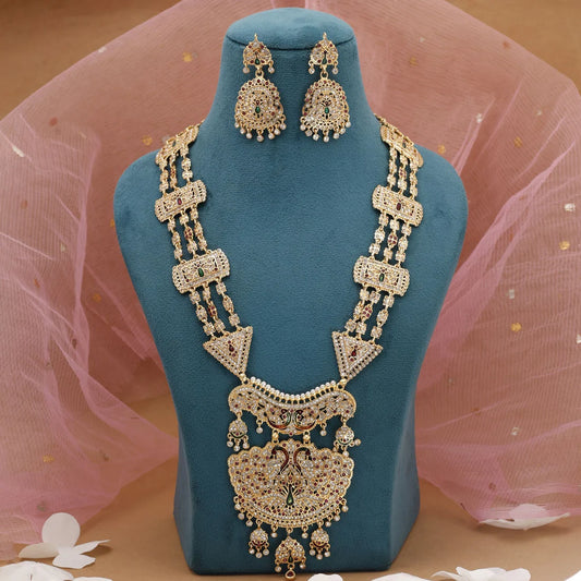 Multi Color Rajputi Jewellery Rani Haar Featuring Traditional Festive Charm