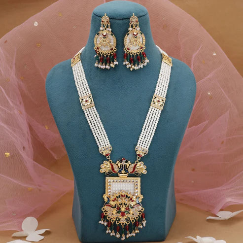 Multi Color Rajputi Jewellery Rani Haar Inspired By Royal Traditions