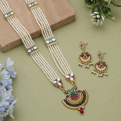 Multi Color Meena Work Rajputi Jewellery Rani Haar For Wedding Wear