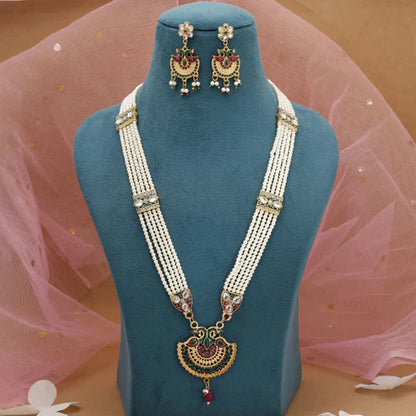 Multi Color Meena Work Rajputi Jewellery Rani Haar For Wedding Wear