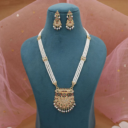 Multi Color Meena Work Rajputi Jewellery Rani Haar With Vibrant Appeal