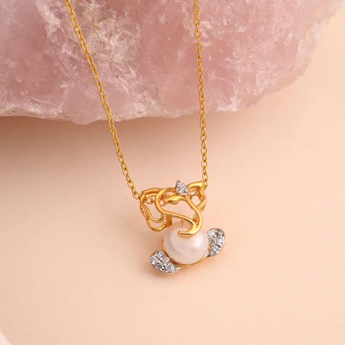 White Color 925 Gold Plated Silver Pendant (