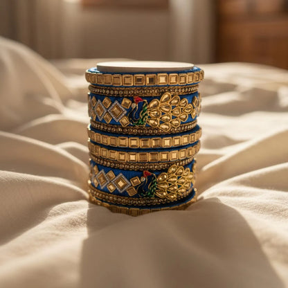 Blue Color 1 Set Of Thread Bangle Showcasing Bold And Elegant Craftsmanship