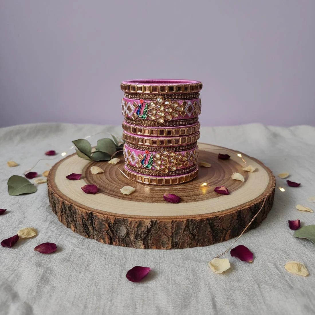 Pink Color 1 Set Of Thread Bangle Crafted With Soft Feminine Traditional Appeal