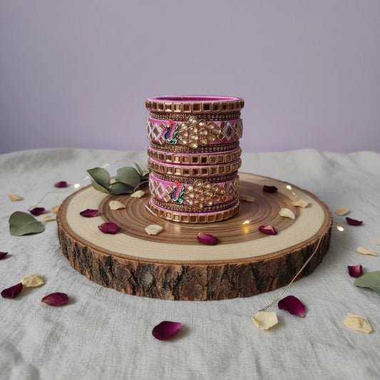 Pink Color 1 Set Of Thread Bangle Crafted With Soft Feminine Traditional Appeal