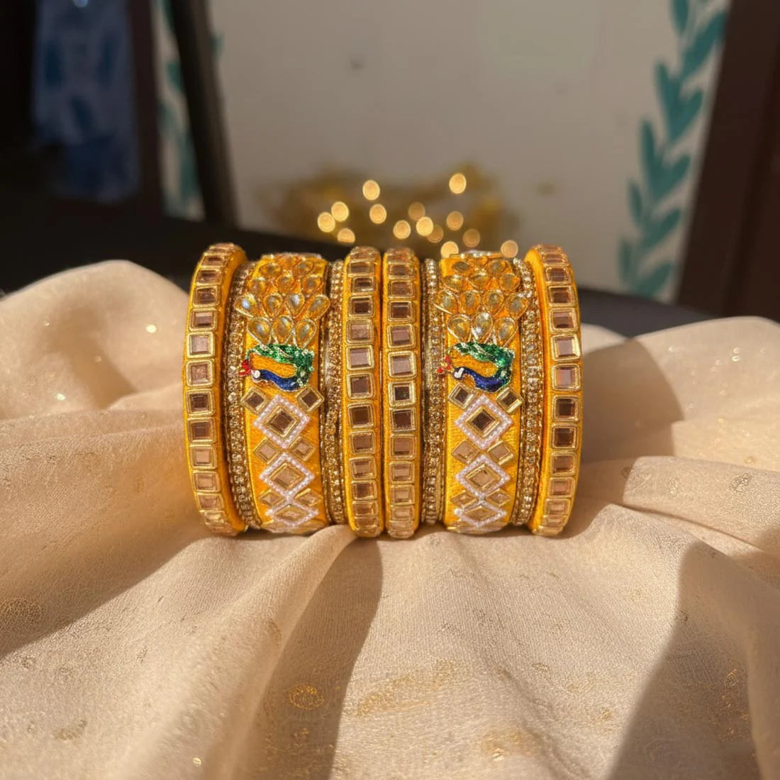 Yellow Color 1 Set Of Thread Bangle Inspired By Sunshine Festive Vibes