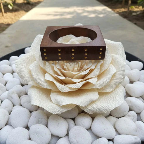 Brown Color Single Hand 1 Piece Of Wooden Bangle Size: 2.6