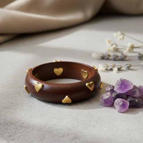 Brown Color Single Hand 1 Piece Of Wooden Bangle Size: 2.6