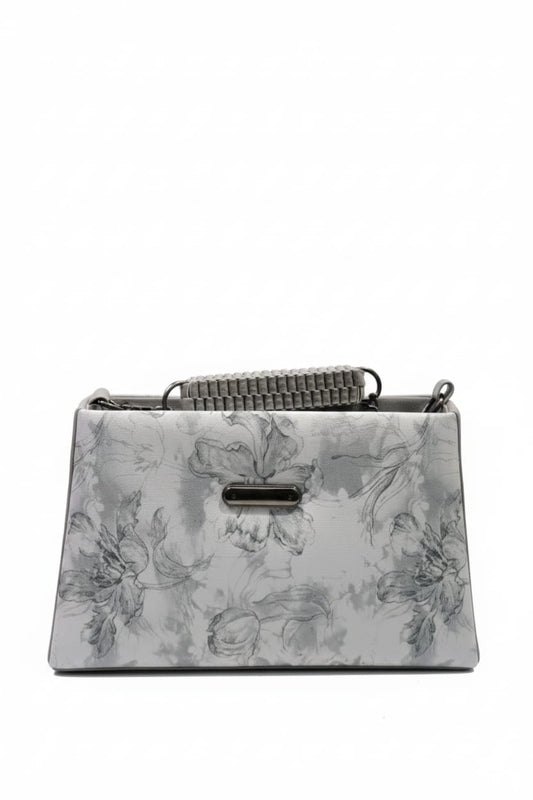 Elegant Floral Monochrome Handbag: Classic Style Meets Modern Grace